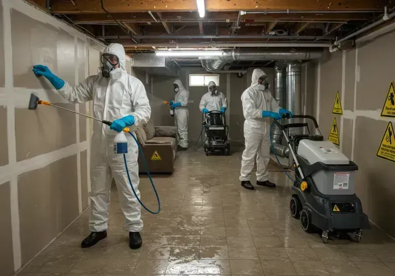 Basement Moisture Removal and Structural Drying process in Saint Clair County, MI